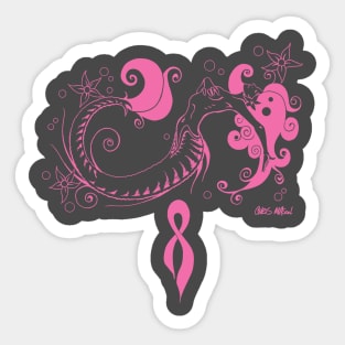 Mermaid: Breast Cancer Awareness Sticker